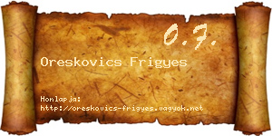 Oreskovics Frigyes névjegykártya